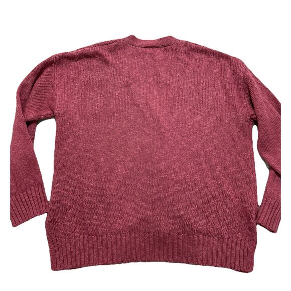 Quince Women’s L Cotton Linen Relaxed Cardigan Dark Mauve - Picture 9 of 9